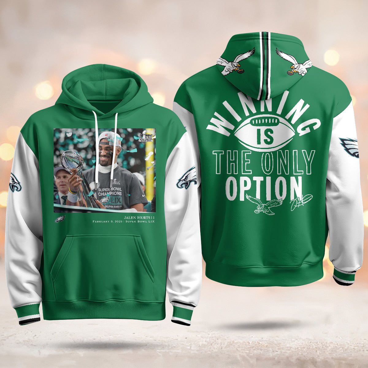 PHI Super Bowl LIX Champions Limited Hoodie N3 - Printed-DTD