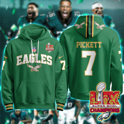 PHI Super Bowl LIX Champions Gold Hoodie N2R - All Stitched-DTD