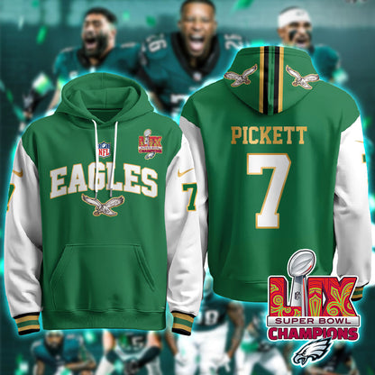 PHI Super Bowl LIX Champions Gold Hoodie N2R - All Stitched-DTD