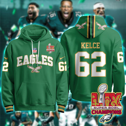 PHI Super Bowl LIX Champions Gold Hoodie N2R - All Stitched-DTD