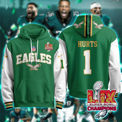 PHI Super Bowl LIX Champions Gold Hoodie N2R - All Stitched-DTD