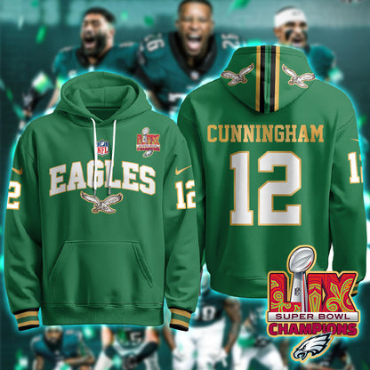PHI Super Bowl LIX Champions Gold Hoodie N2R - All Stitched-DTD