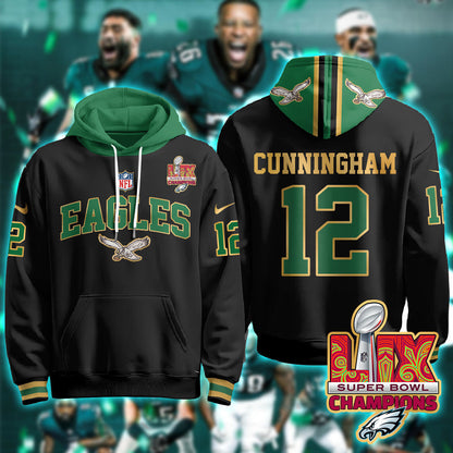 PHI Super Bowl LIX Champions Gold Hoodie N2R - All Stitched-DTD