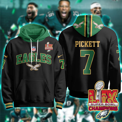 PHI Super Bowl LIX Champions Gold Hoodie N2R - All Stitched-DTD