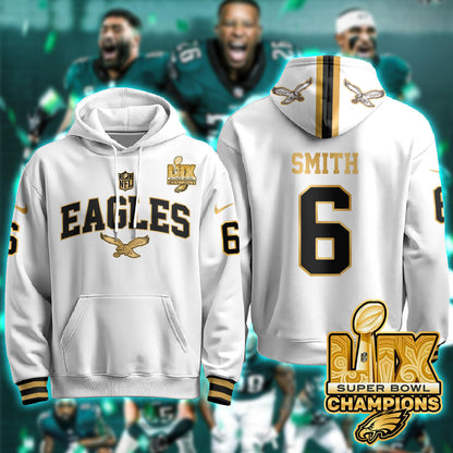 PHI Super Bowl LIX Champions Gold Hoodie N2R - All Stitched-DTD