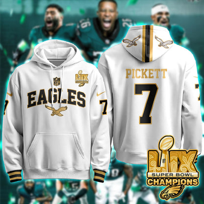 PHI Super Bowl LIX Champions Gold Hoodie N2R - All Stitched-DTD