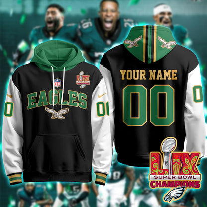 PHI Super Bowl LIX Champions Gold Hoodie N2r-DTD