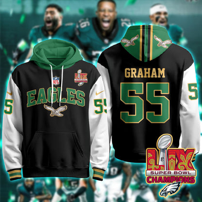 PHI Super Bowl LIX Champions Gold Hoodie N2R - All Stitched-DTD
