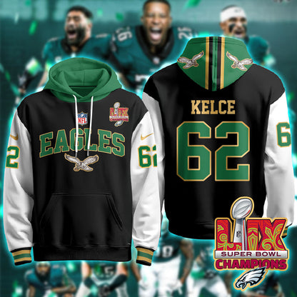 PHI Super Bowl LIX Champions Gold Hoodie N2R - All Stitched-DTD