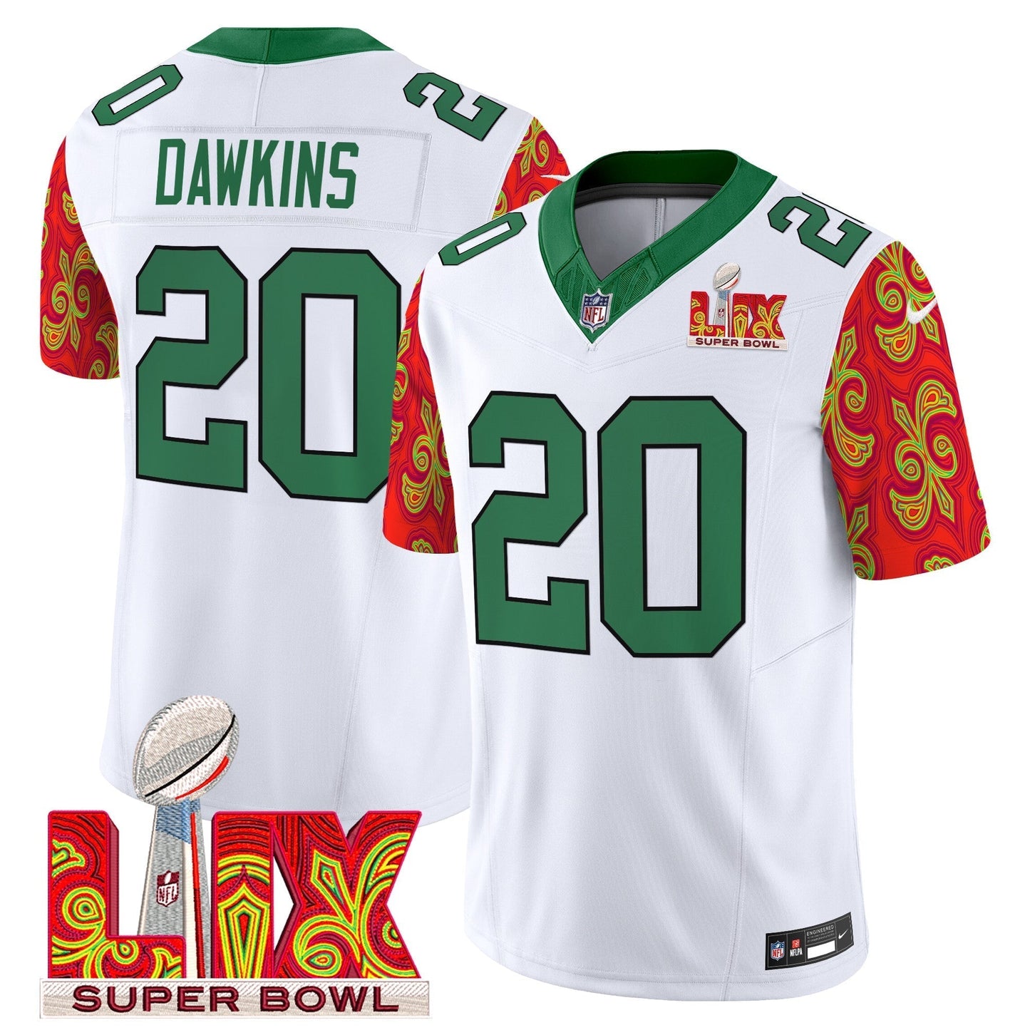 PHI Kelly Green Super Bowl LIX Style Vapor Limited Jersey - All Stitched-DTD