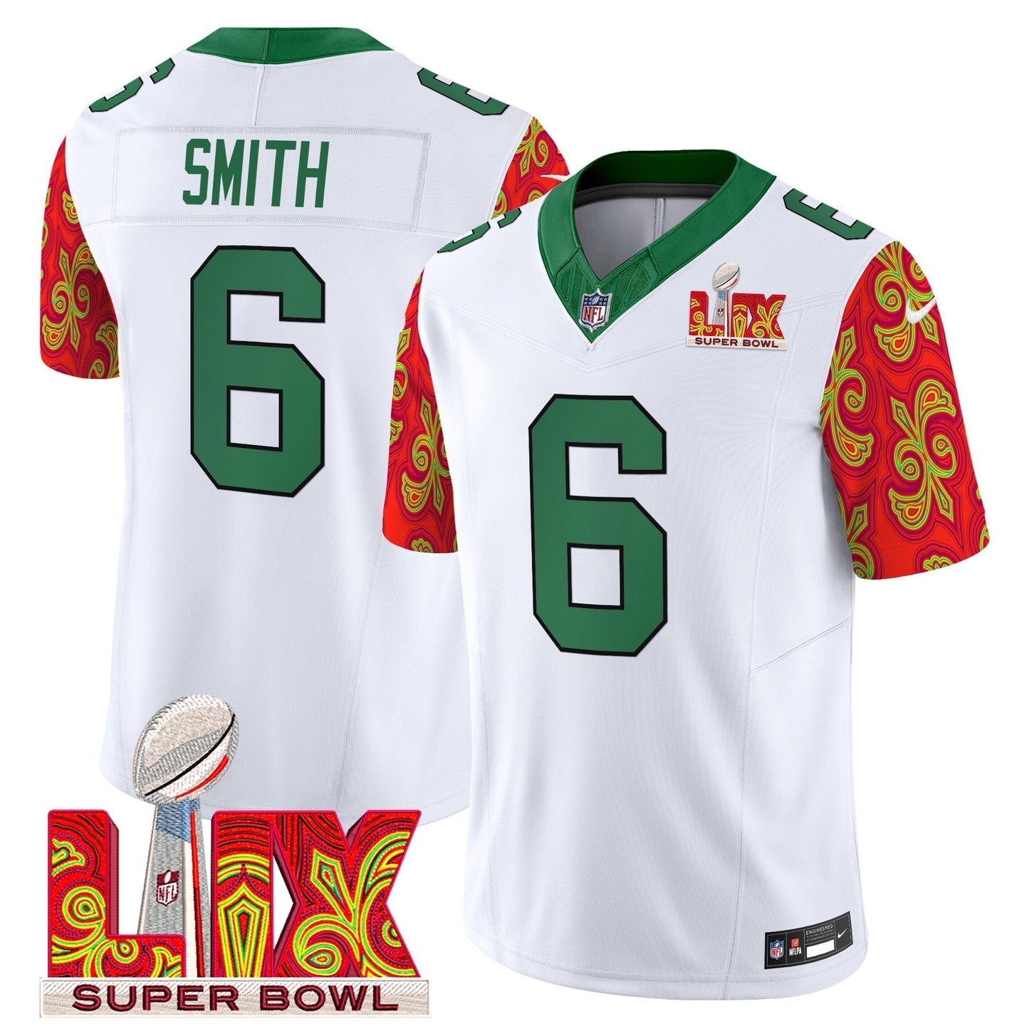 PHI Kelly Green Super Bowl LIX Style Vapor Limited Jersey - All Stitched-DTD