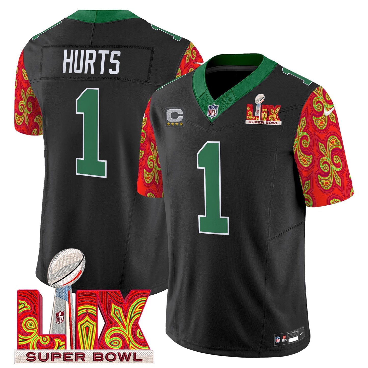 PHI Kelly Green Super Bowl LIX Style Vapor Limited Jersey - All Stitched-DTD