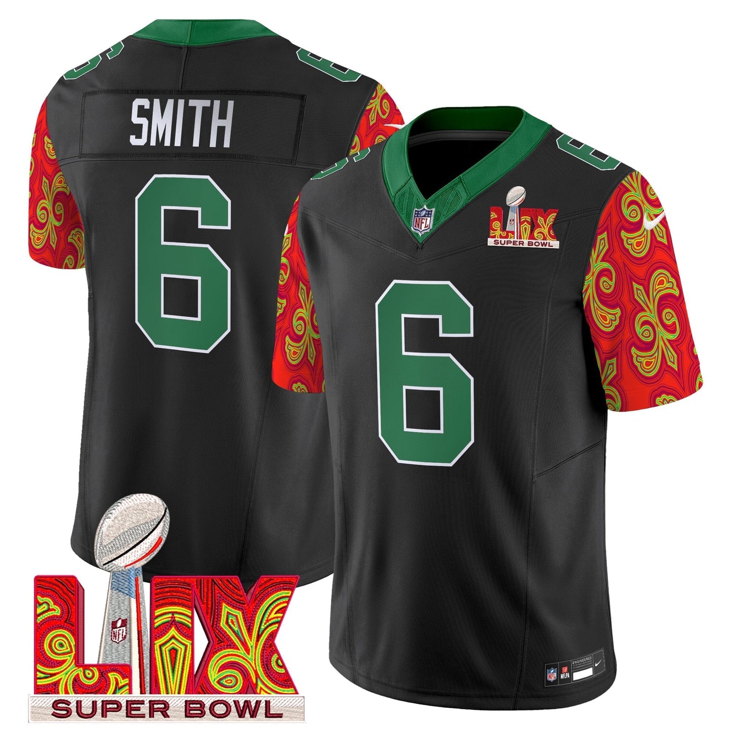 PHI Kelly Green Super Bowl LIX Style Vapor Limited Jersey - All Stitched-DTD