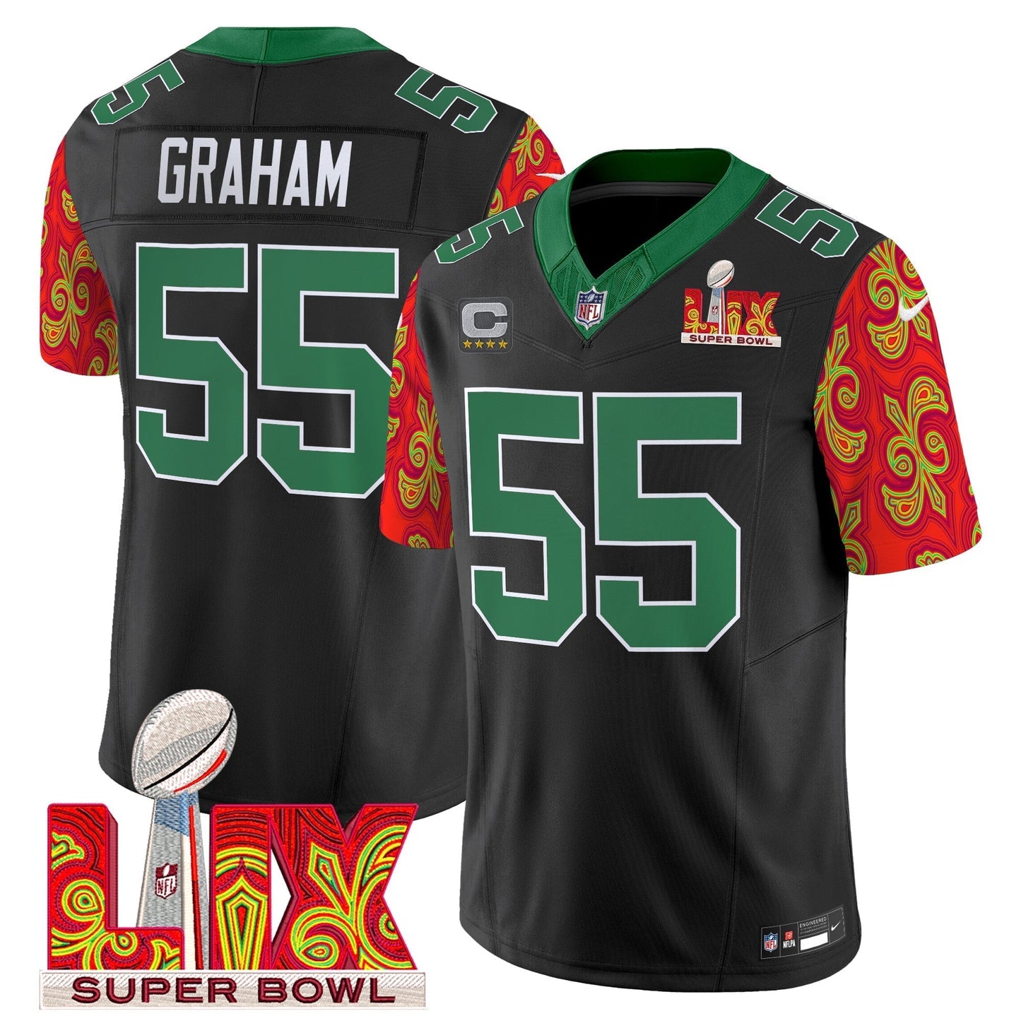 PHI Kelly Green Super Bowl LIX Style Vapor Limited Jersey - All Stitched-DTD