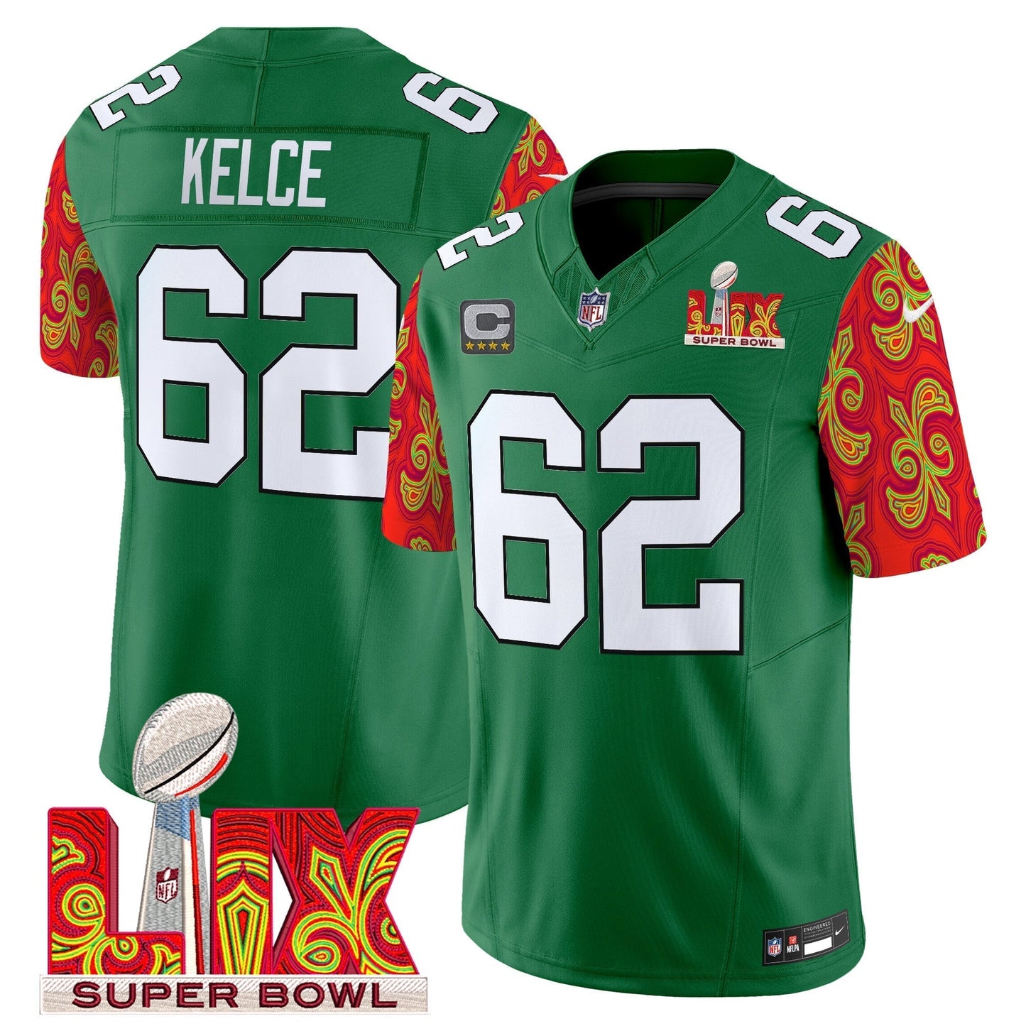 PHI Kelly Green Super Bowl LIX Style Vapor Limited Jersey - All Stitched-DTD