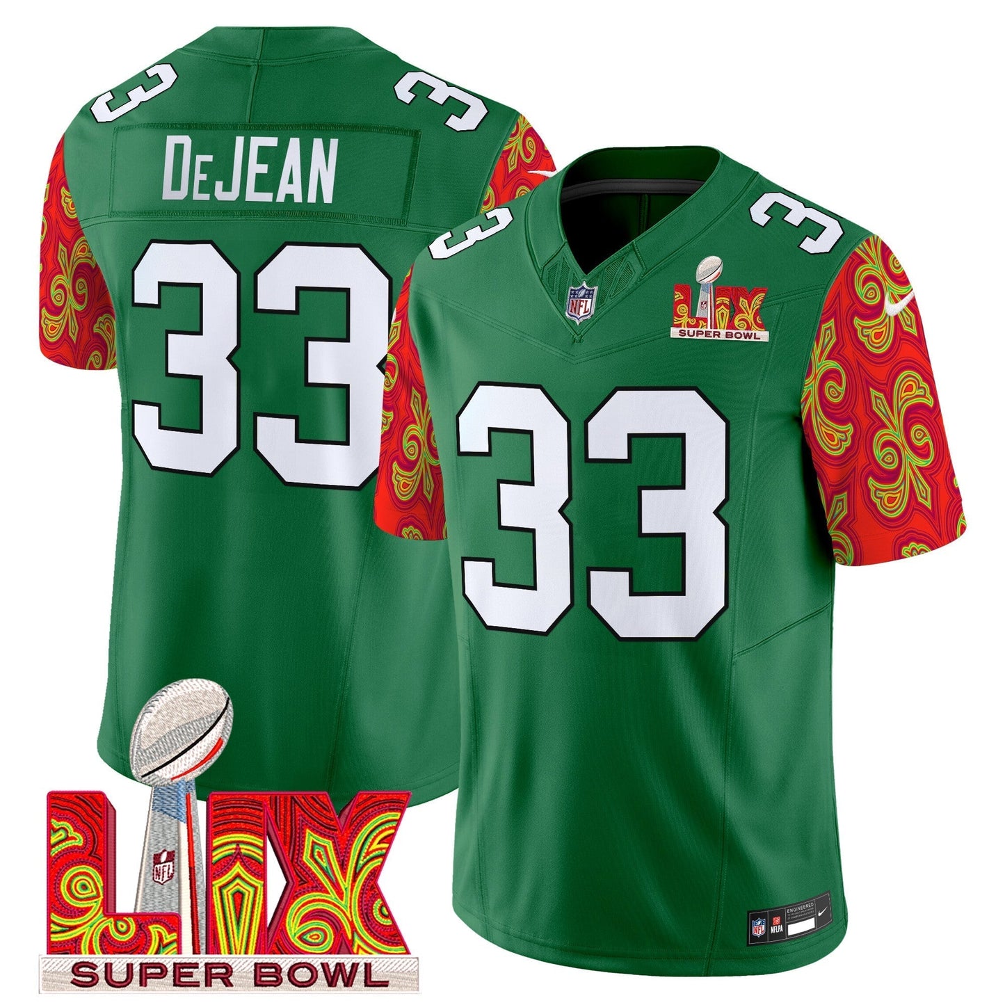 PHI Kelly Green Super Bowl LIX Style Vapor Limited Jersey - All Stitched-DTD