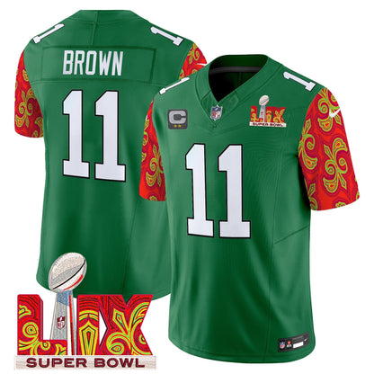 PHI Kelly Green Super Bowl LIX Style Vapor Limited Jersey - All Stitched-DTD