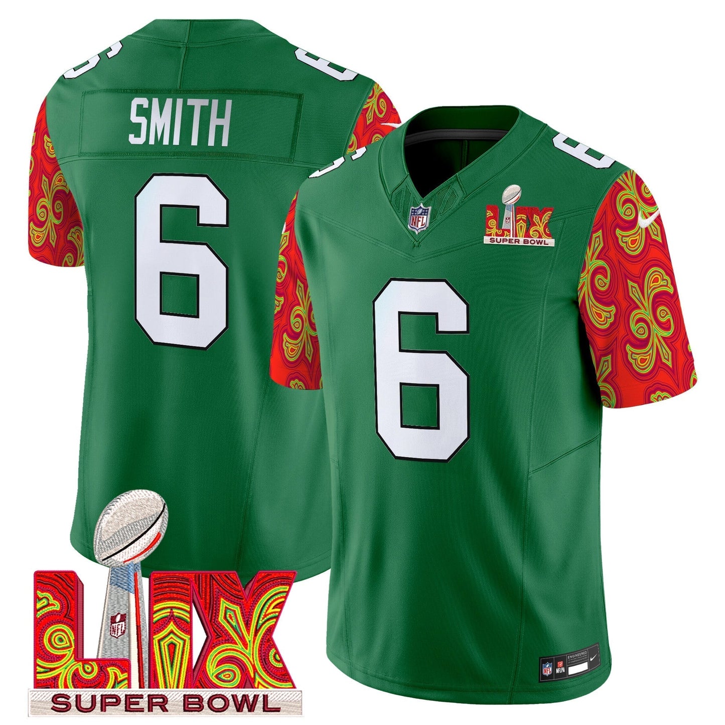 PHI Kelly Green Super Bowl LIX Style Vapor Limited Jersey - All Stitched-DTD