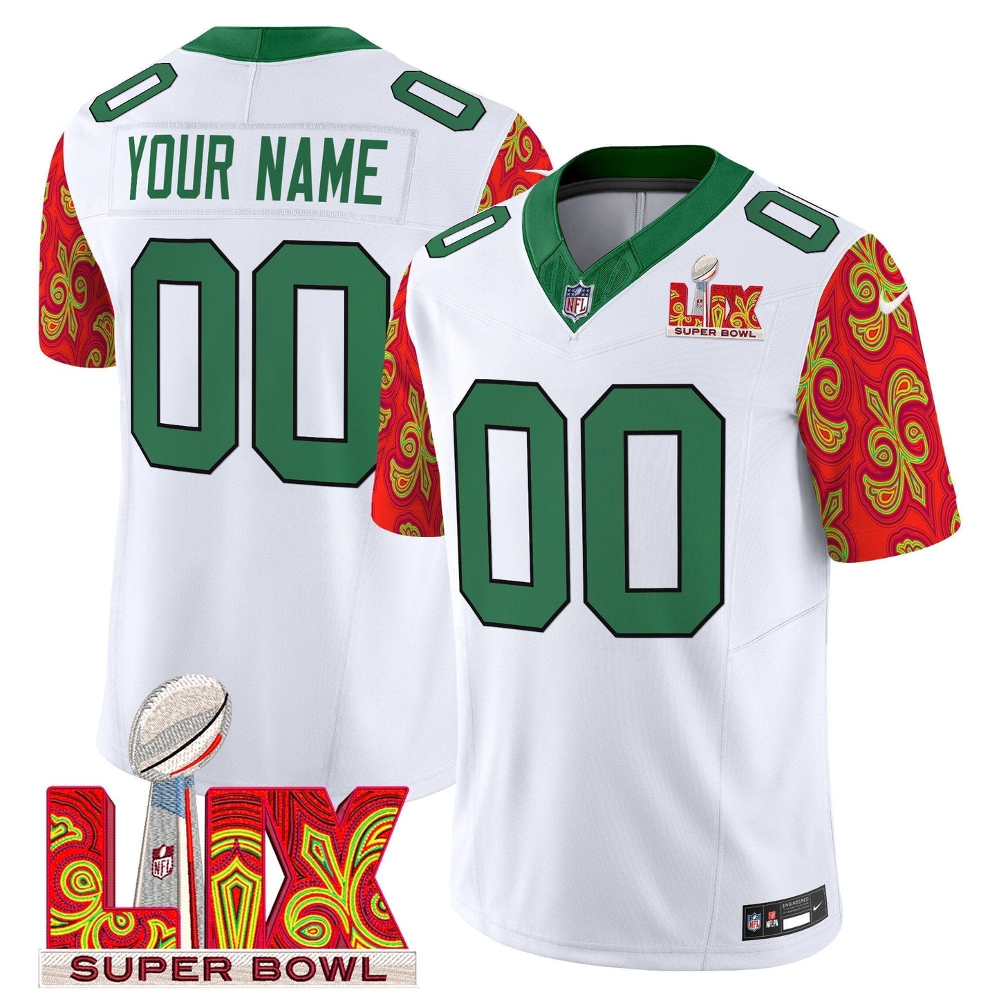 PHI Kelly Green Super Bowl LIX Style Vapor Limited Custom Jersey - All Stitched-DTD