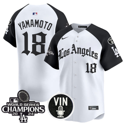 Men's Dodgers 2025 LA Gothic Style Vapor Premier Limited Jersey - All Stitched