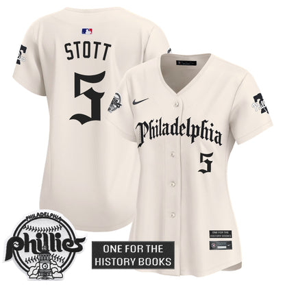 Women's Phillies 'Retro Newspaper Edition' Vapor Premier Limited Jersey - All Stitched