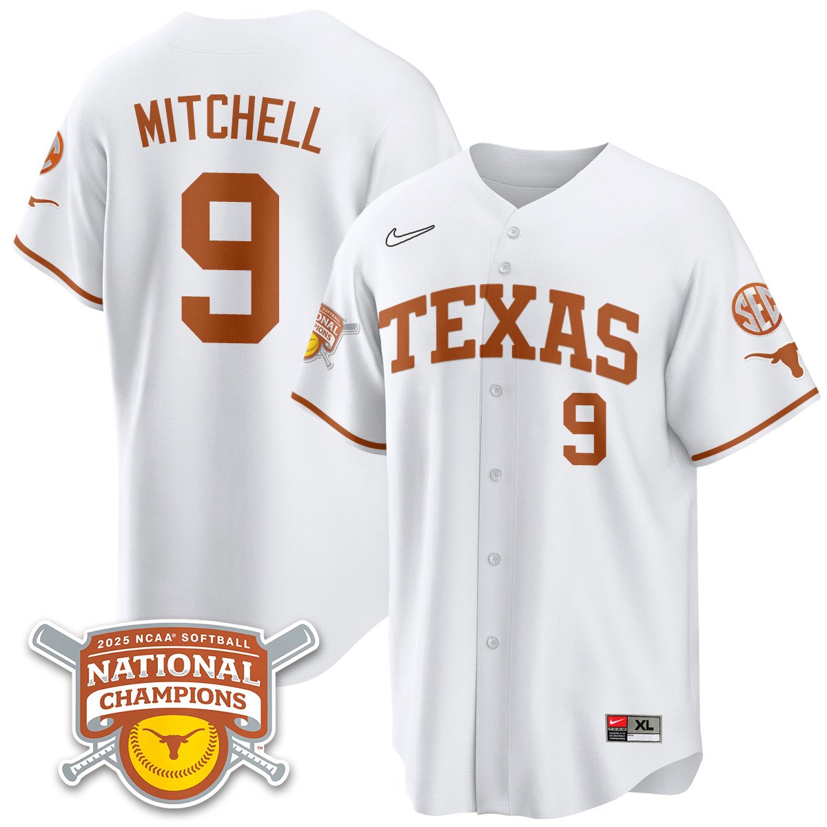 TEX Softball 2025 World Series Champions Limited Jersey - All Stitched-DTD