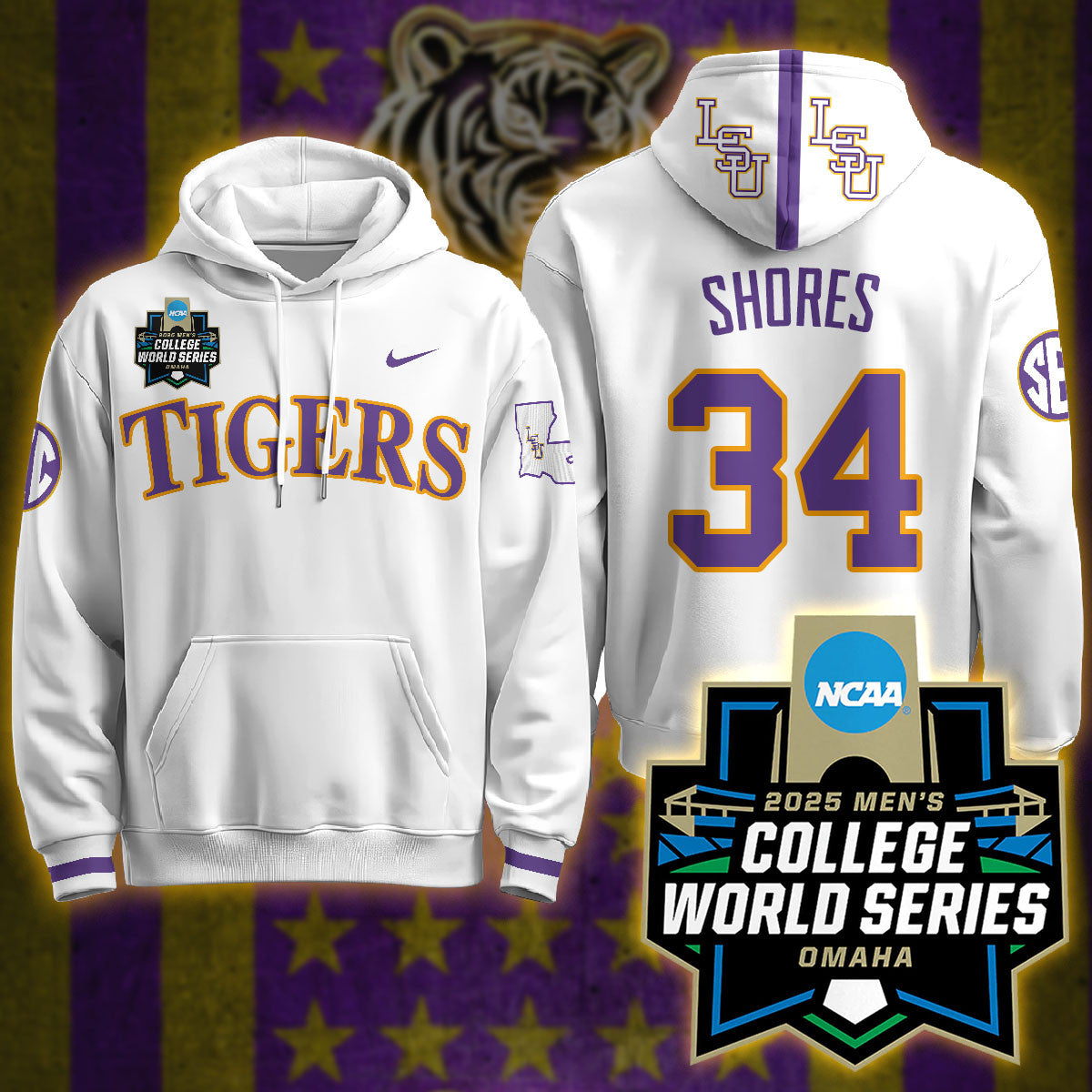 LSU 2025 World Series Limited Hoodie - All Stitched-DTD
