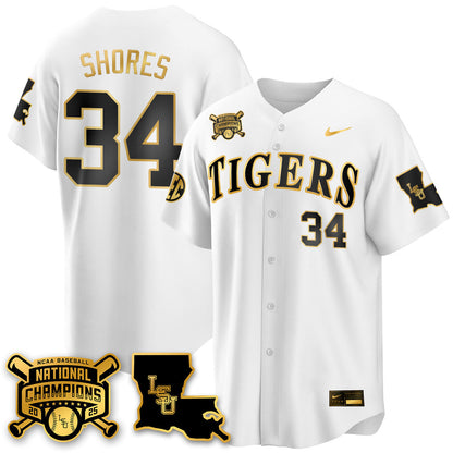 LSU 2025 World Series Champions Limited Gold Jersey - All Stitched-DTD
