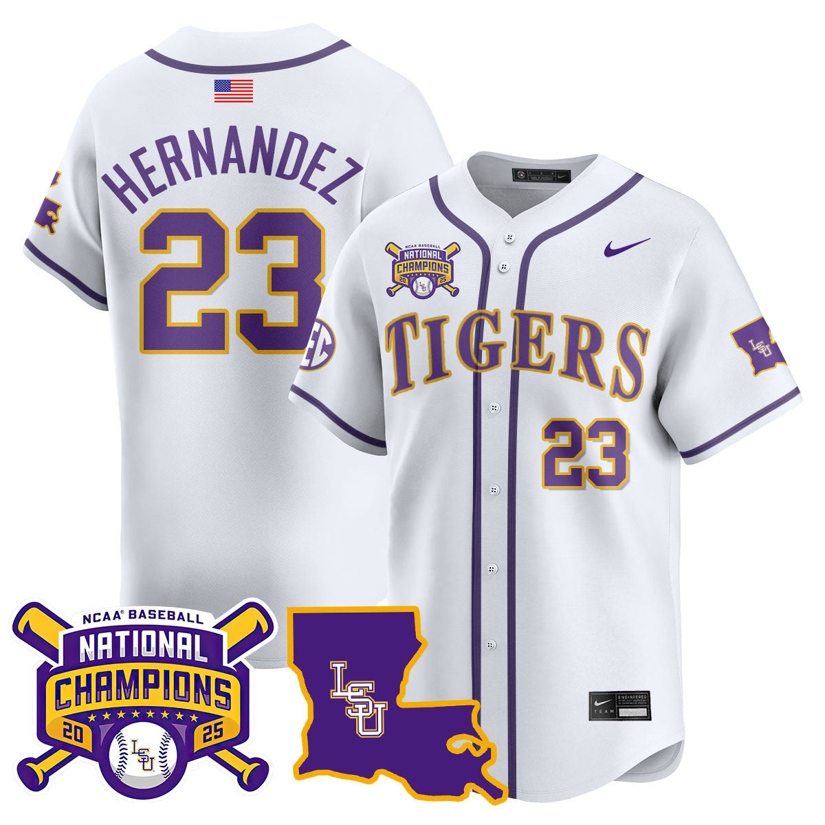 LSU 2025 World Series Champions Limited Jersey - All Stitched-DTD