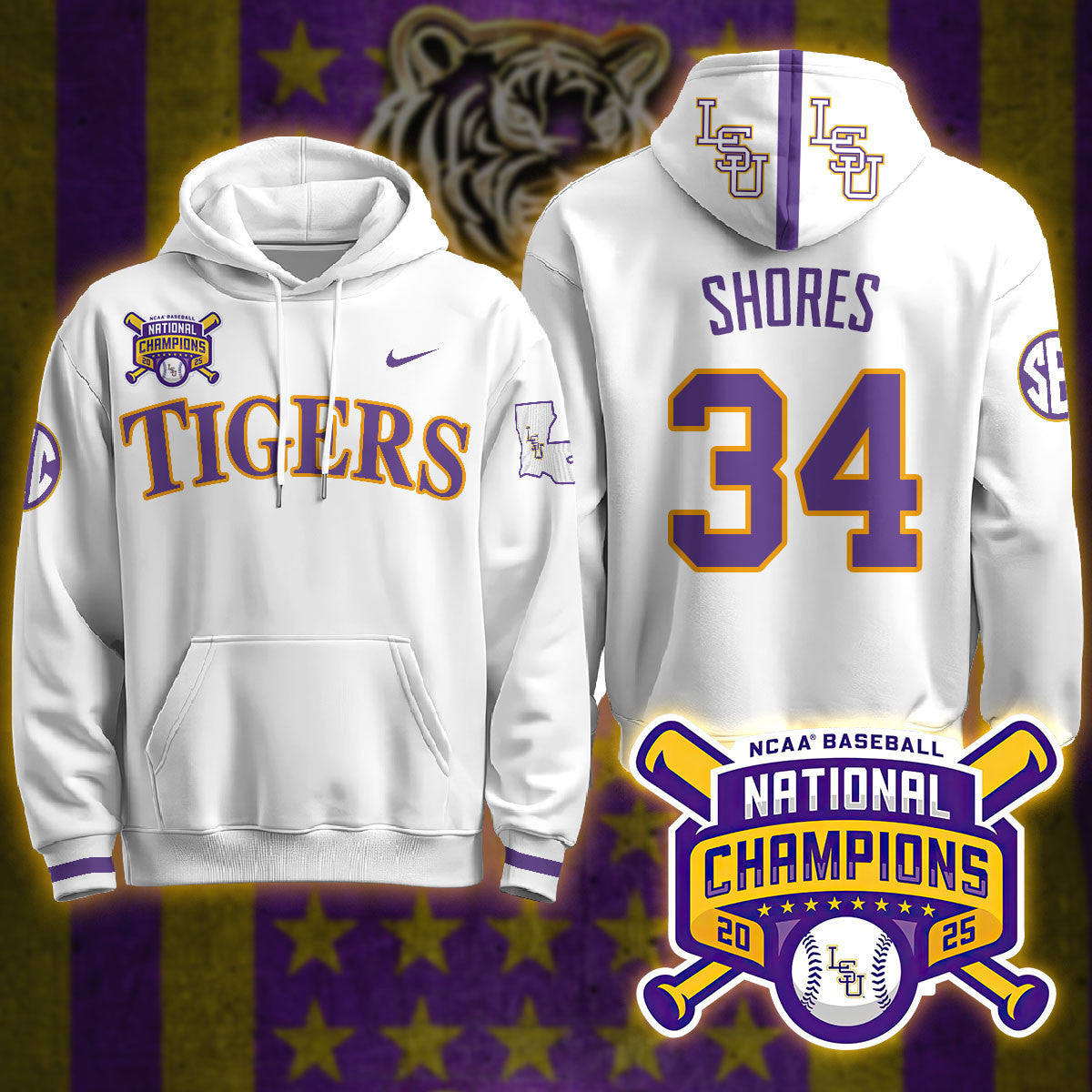 LSU 2025 World Series Champions Limited Hoodie - All Stitched-DTD