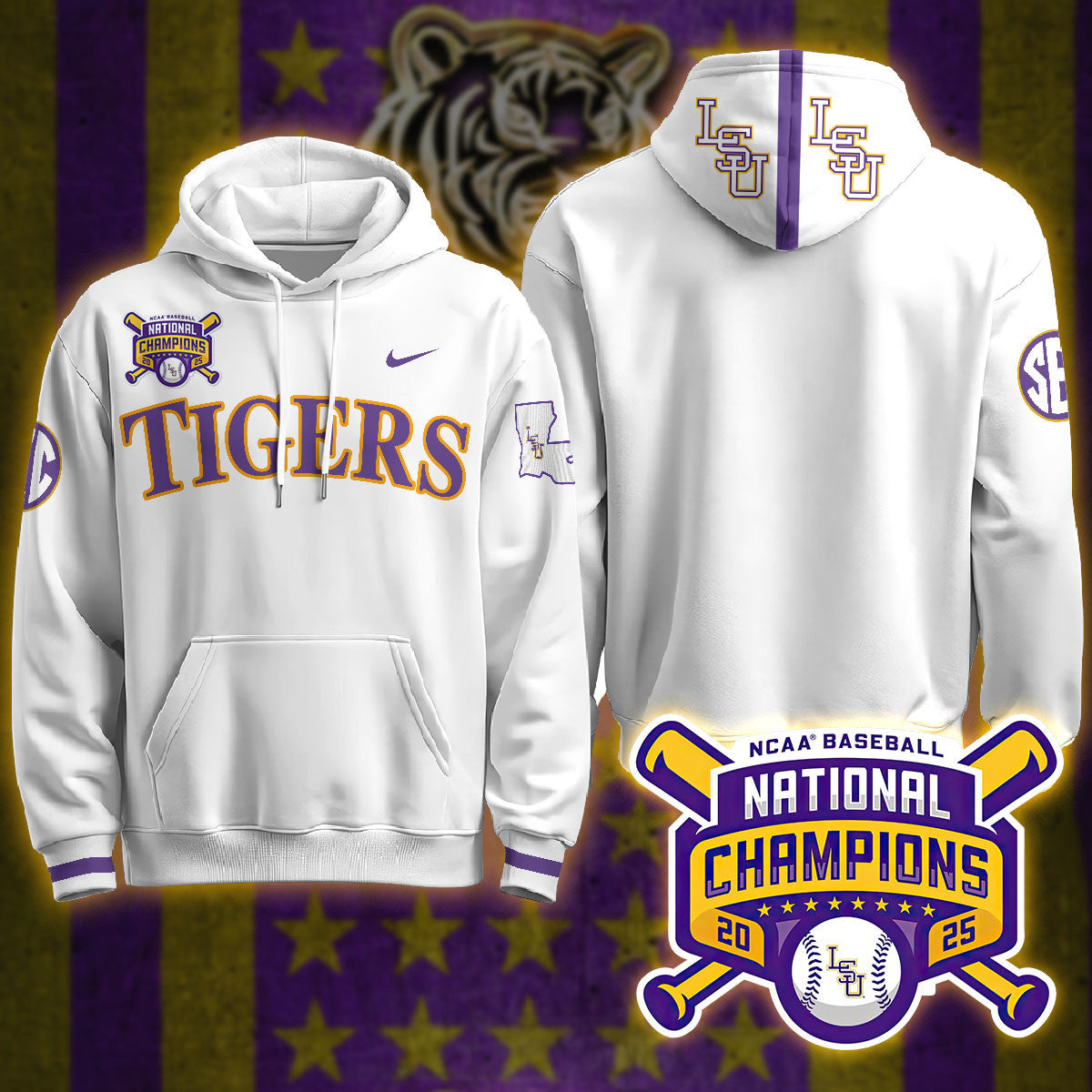 LSU 2025 World Series Champions Limited Hoodie - All Stitched-DTD