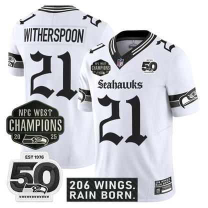 SEA 2026 NFC West Champions 'Gothic Rain City Shadows Edition' Jersey - 50th Anniversary Patch - All Stitched-DTD