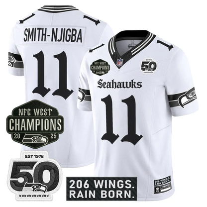 SEA 2026 NFC West Champions 'Gothic Rain City Shadows Edition' Jersey - 50th Anniversary Patch - All Stitched-DTD
