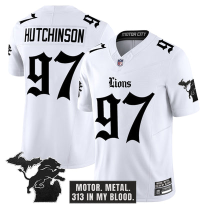 Men's Detroit Lions 'Gothic Motor Grit Edition' Vapor Limited Jersey - All Stitched