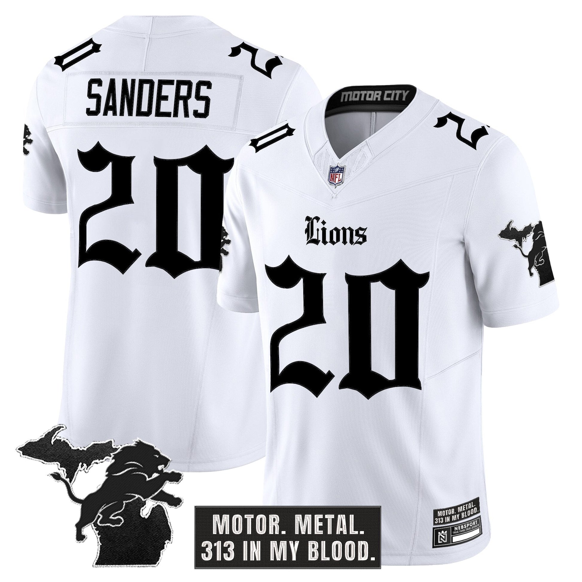 Men's Detroit Lions 'Gothic Motor Grit Edition' Vapor Limited Jersey - All Stitched