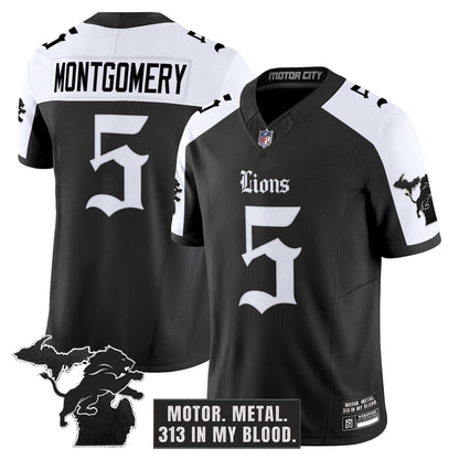 Men's Detroit Lions 'Gothic Motor Grit Edition' Vapor Limited Jersey - All Stitched
