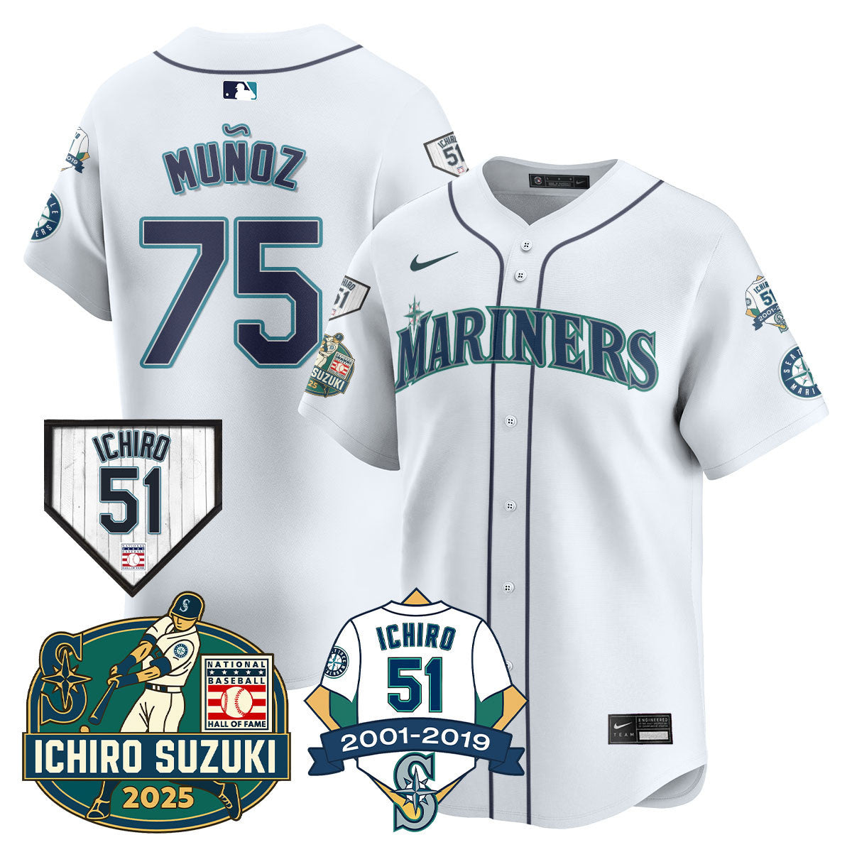 SEA Ichiro Number Retirement Jersey - All Stitched-DTD