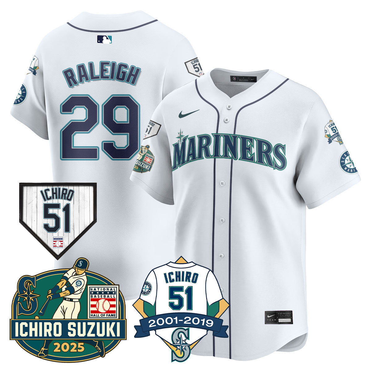SEA Ichiro Number Retirement Jersey - All Stitched-DTD