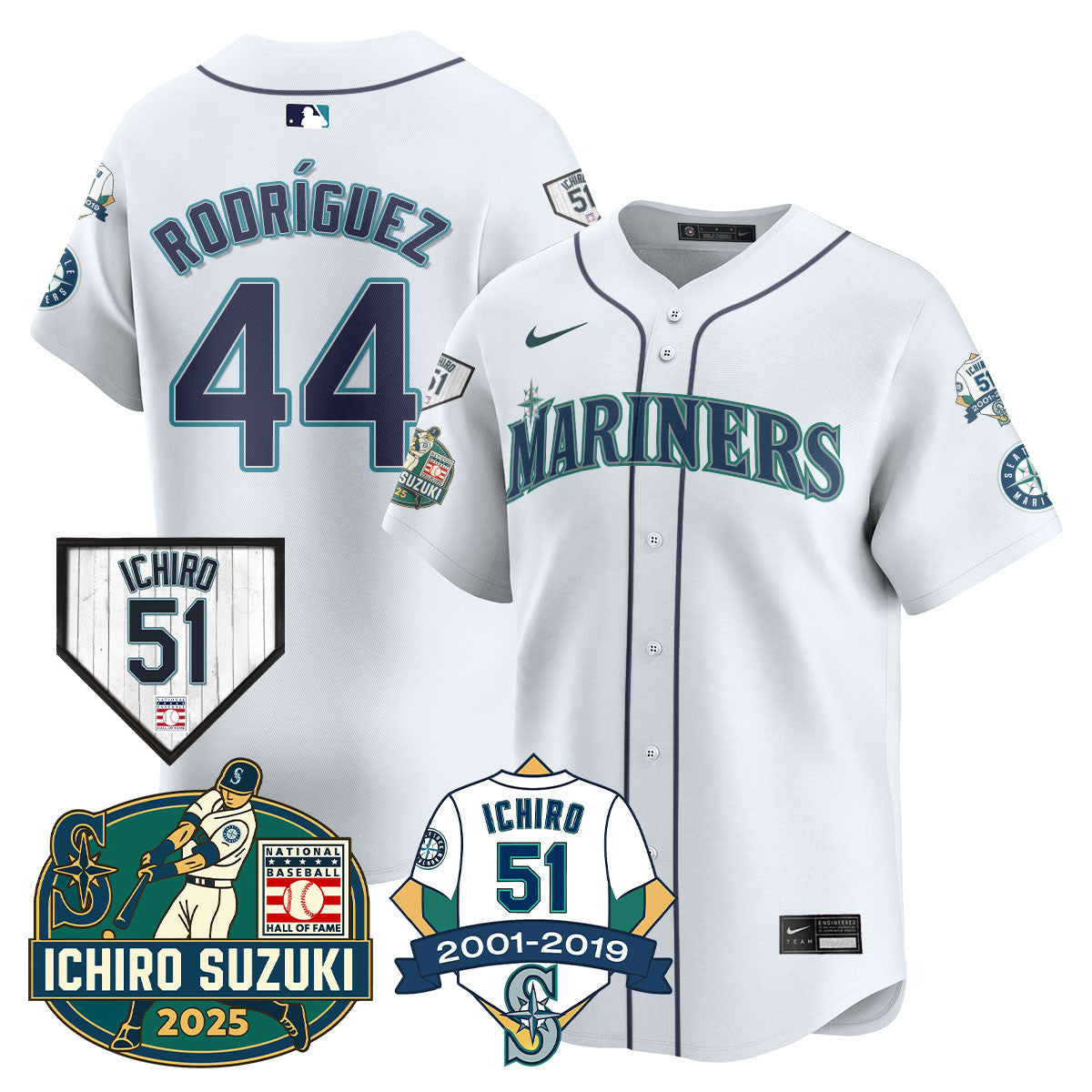 SEA Ichiro Number Retirement Jersey - All Stitched-DTD
