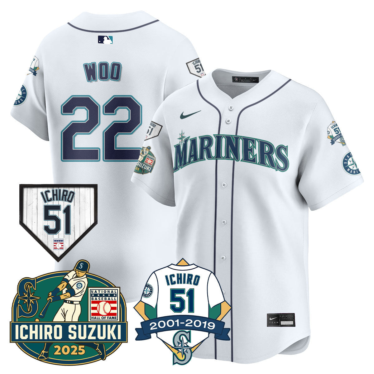 SEA Ichiro Number Retirement Jersey - All Stitched-DTD