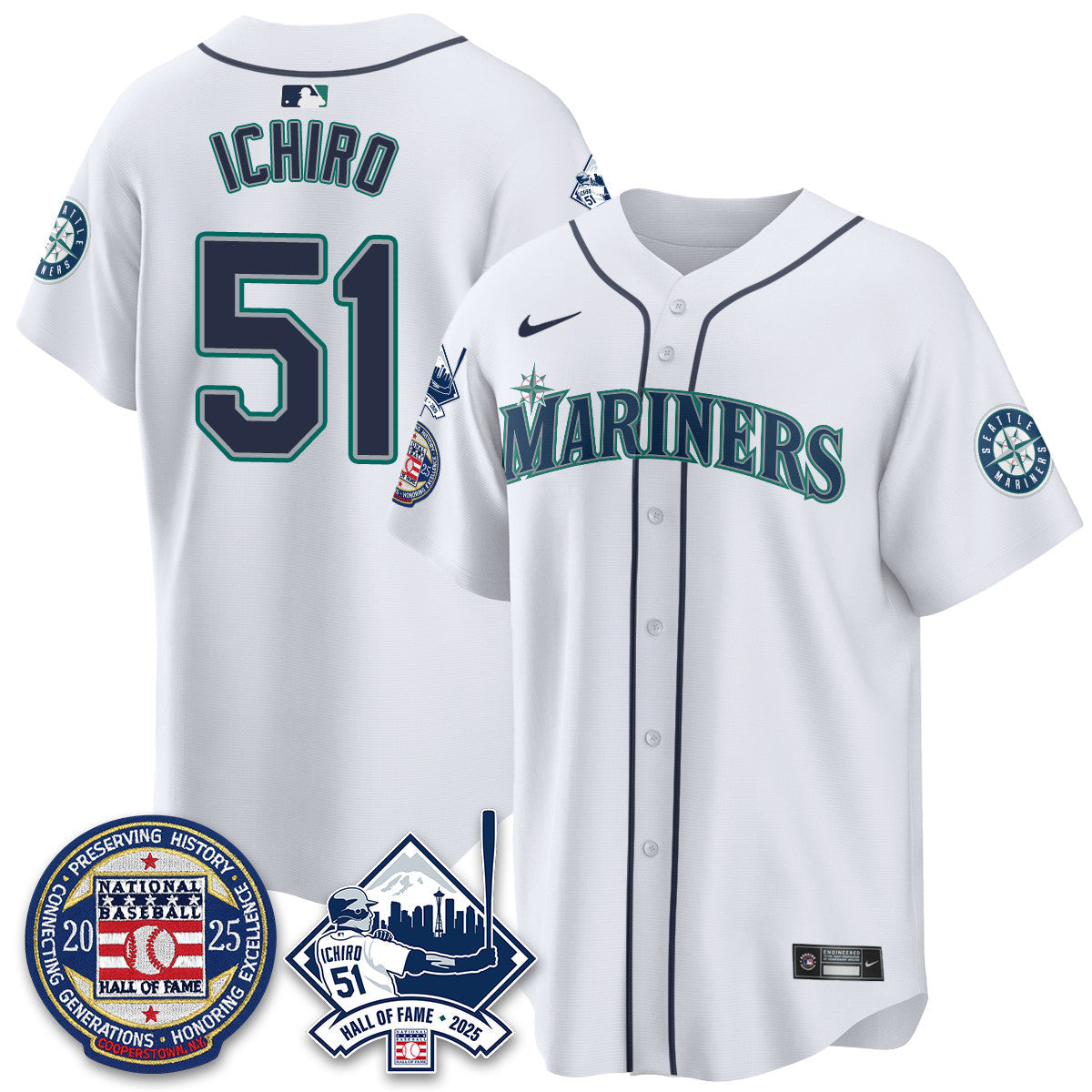 SEA Ichiro Number Retirement Jersey V2 - All Stitched-DTD