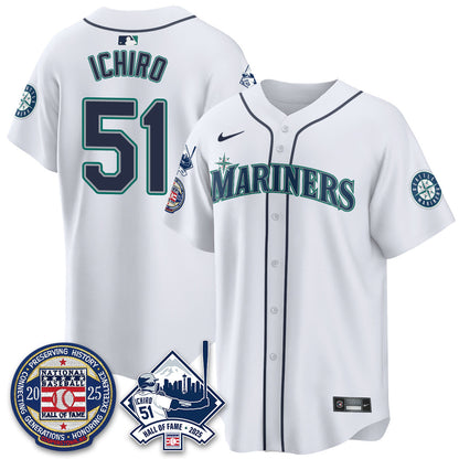 SEA Ichiro Number Retirement Jersey V2 - All Stitched-DTD