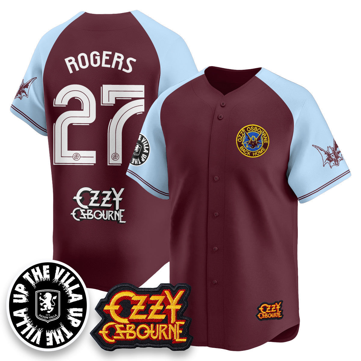 Aston Villa Ozzy Osbourne Back Home Baseball Jersey - All Stitched-DTD
