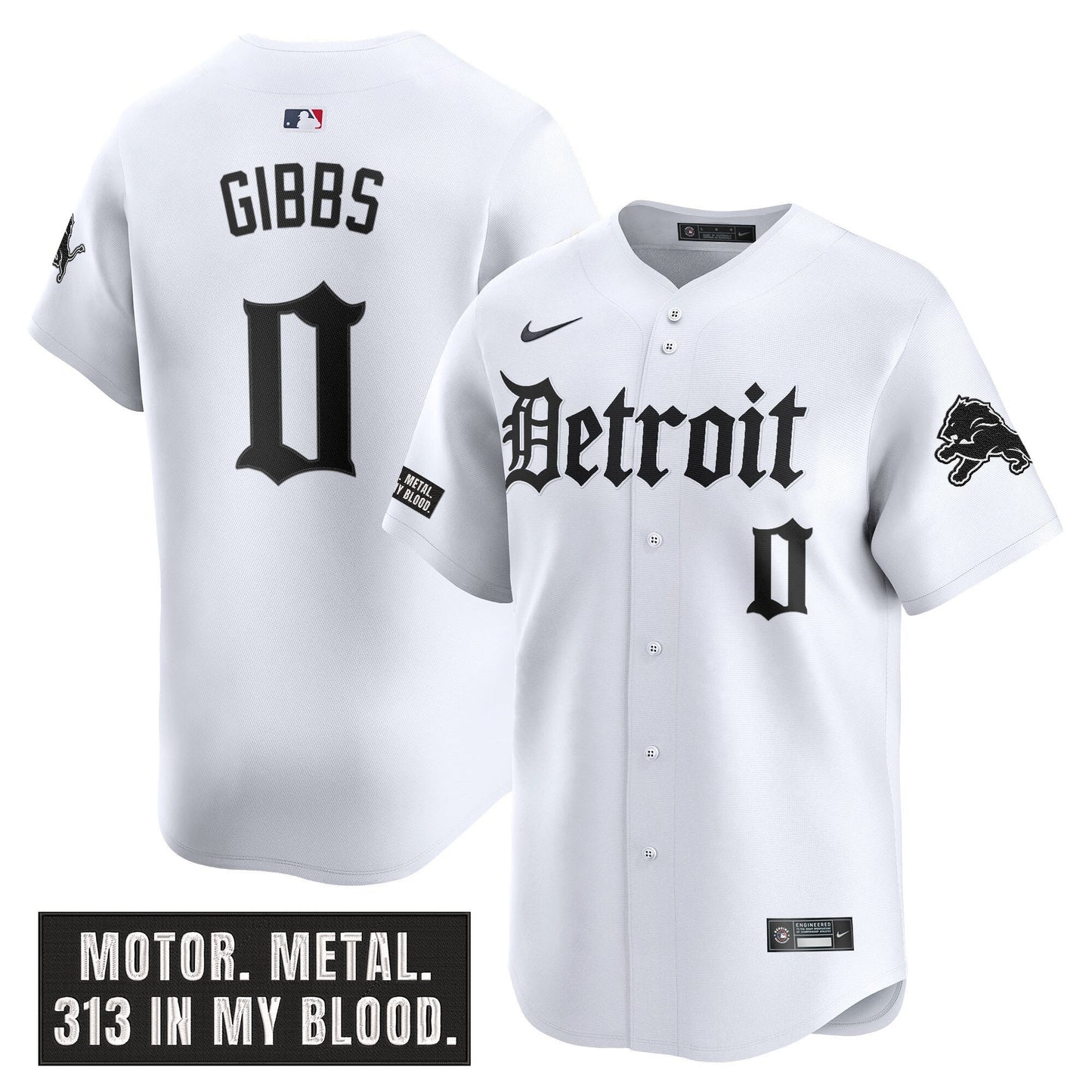 Men's Detroit Lions 'Motor Gothic Edition' Vapor Premier Limited Jersey - All Stitched
