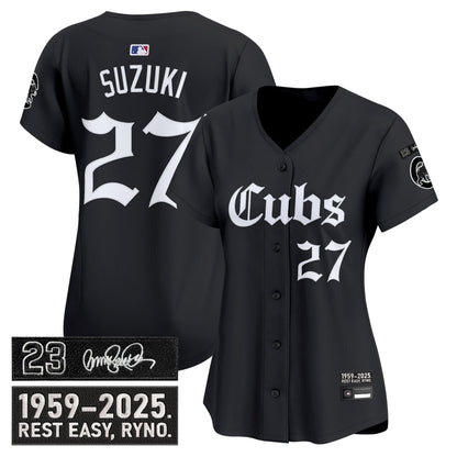 Women's Chicago Cubs 'Ryne Sandberg Tribute' Vapor Premier Limited Jersey - Gothic Edition - All Stitched