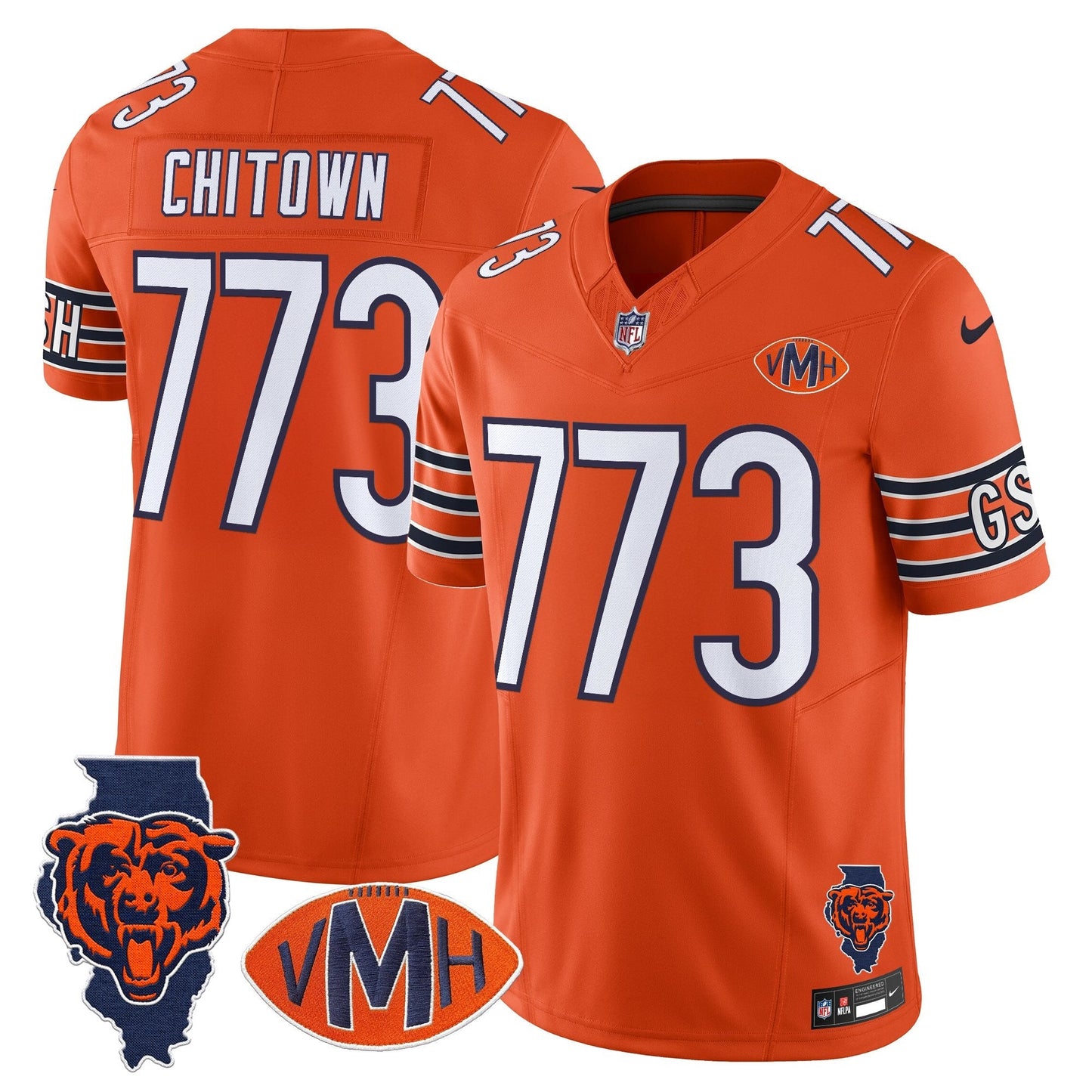 Men's Chicago Bears Virginia McCaskey Memorial Patch Vapor Jersey - All Stitched