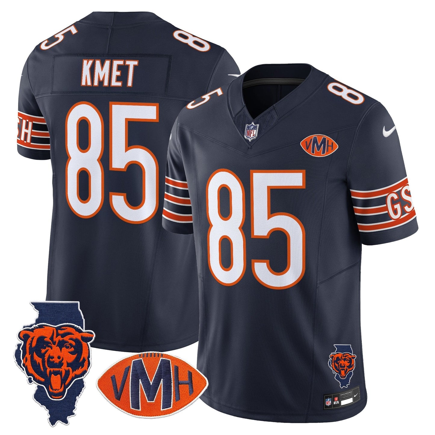 Men's Chicago Bears Virginia McCaskey Memorial Patch Vapor Jersey - All Stitched