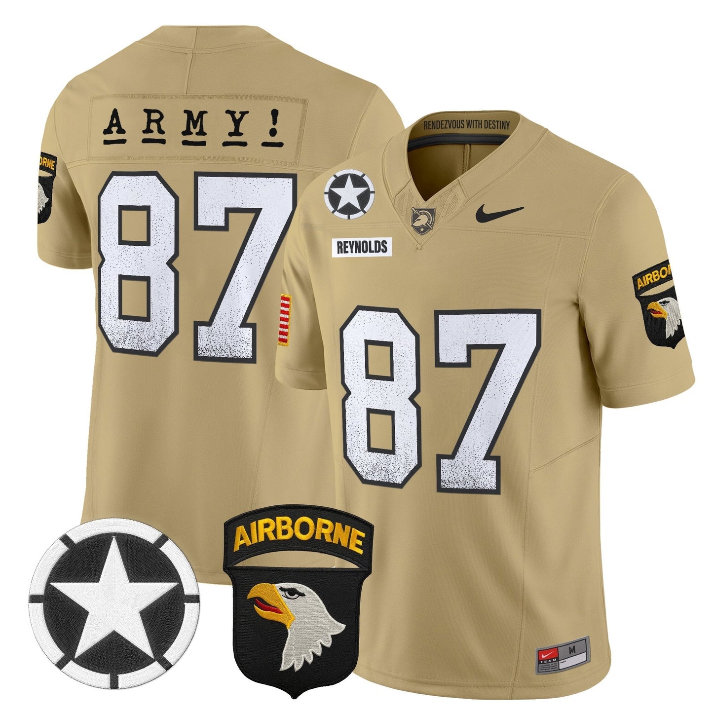 Men's Army Black Knights 2025 Screaming Eagles Vapor Limited Jersey - All Stitched