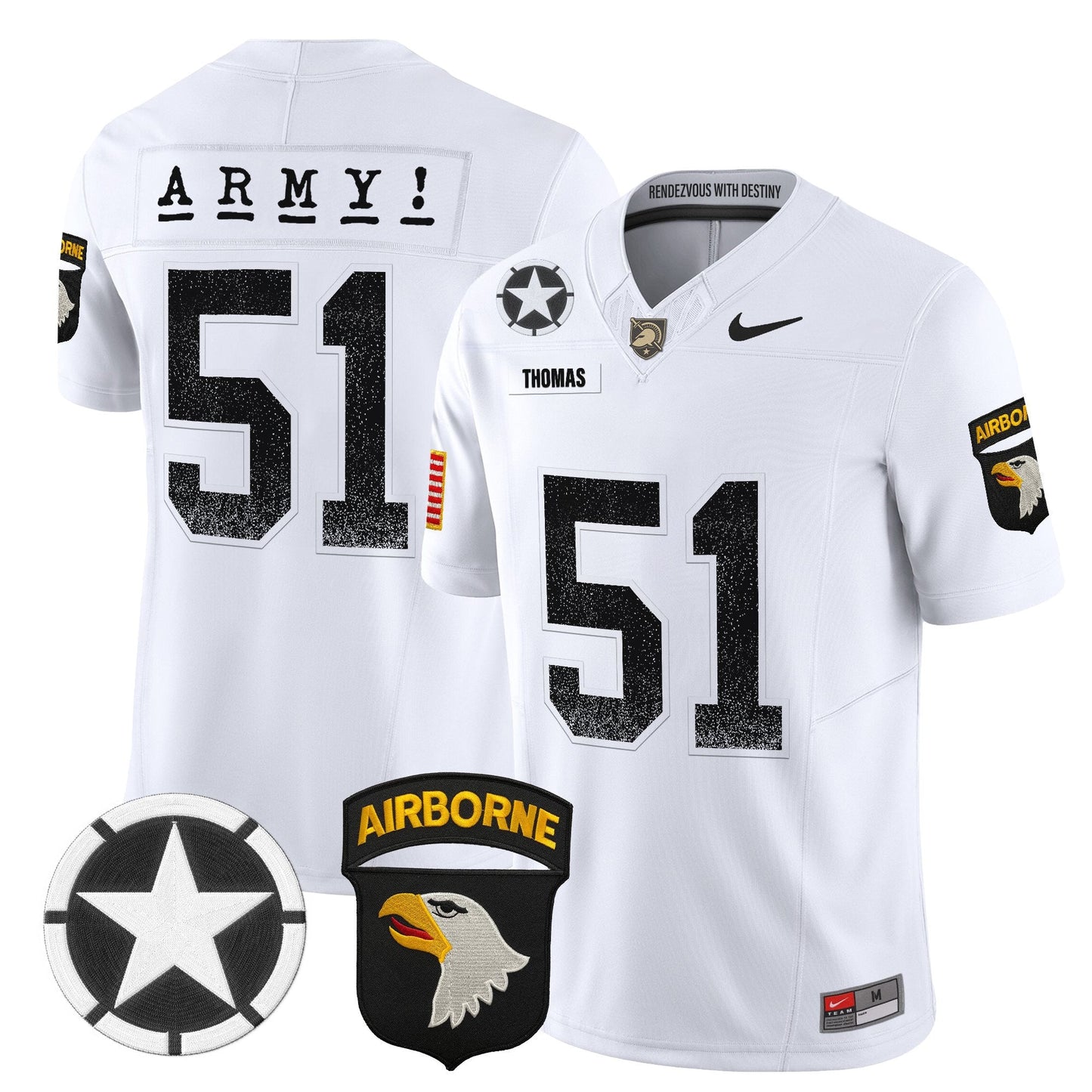 Men's Army Black Knights 2025 Screaming Eagles Vapor Limited Jersey - All Stitched