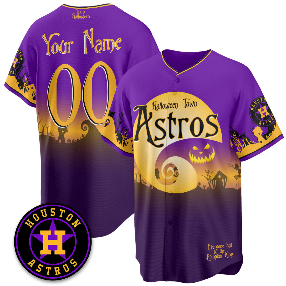 HOU "Halloween Town" Limited Custom Jersey - Stitched-DTD